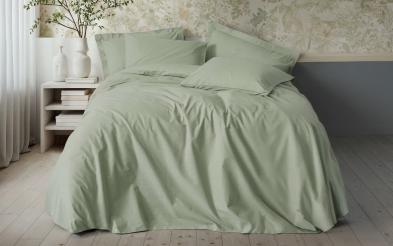 4 piese 200/220 cm; Ranforce 100 % Bumbac Lenjerie de pat Plain Sage 4 piese 200/220 cm; Ranforce 100 % Bumbac